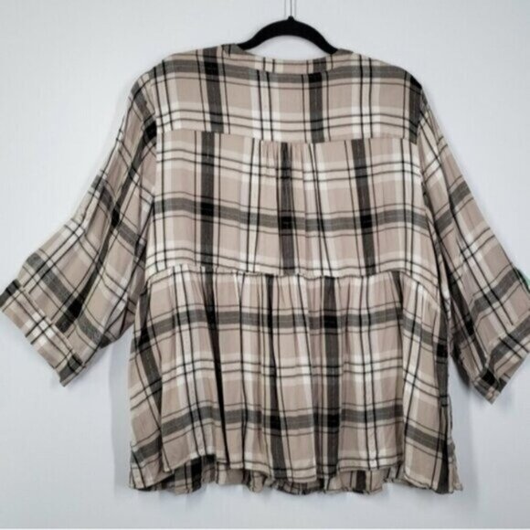 Torrid Babydoll Rayon Twill Button-Front Top Size 3X Metallic Thread - Picture 5 of 14